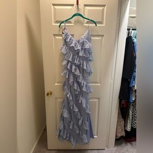 Ruffled Light Blue Dress